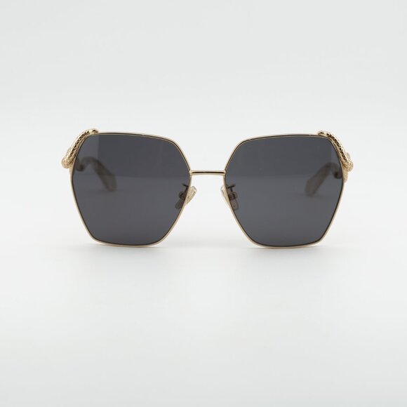 Roberto Cavalli SRC035M 0300 Sunglasses Gold Geometric Frame, Grey Lenses main image 4